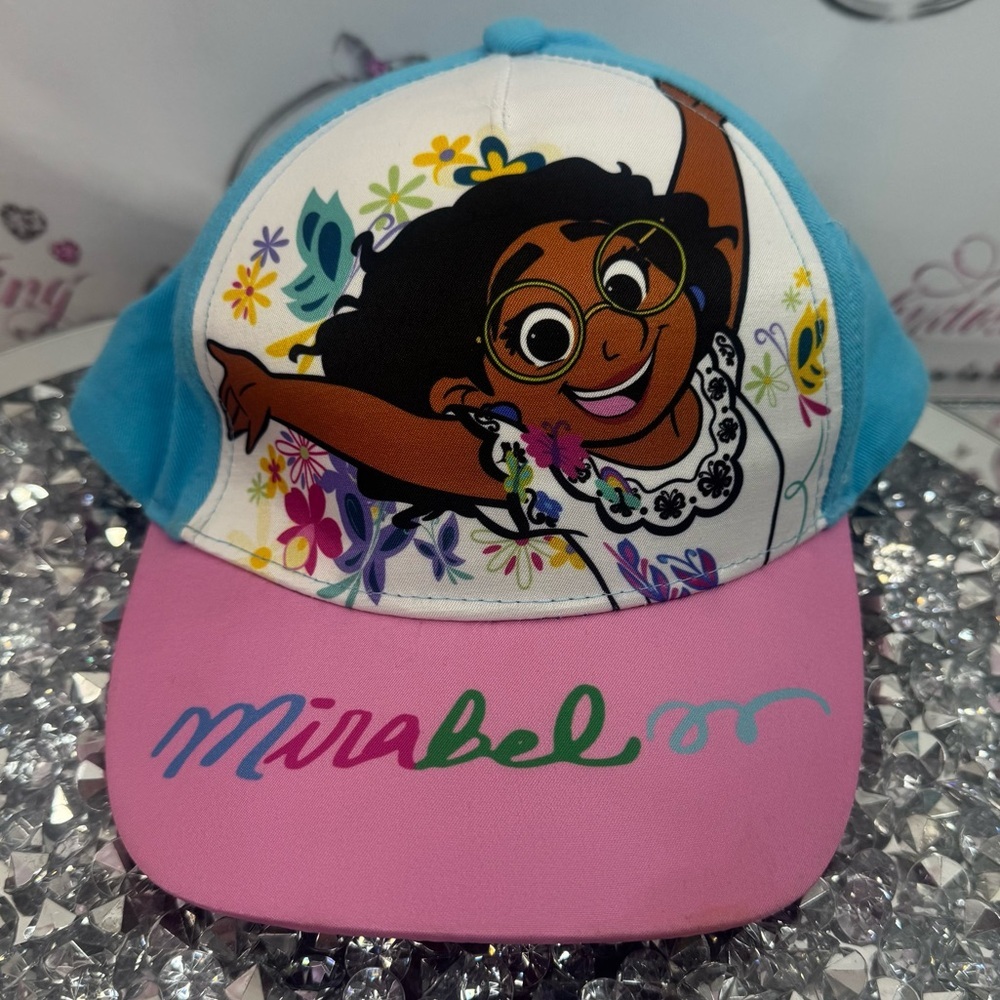 Disney encanto kids hat floral flowers princess Mirabel Cap - Pink and Blue